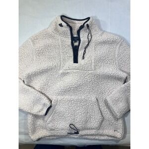 LOVE TREE‎ Womens Sherpa Fleece Pullover Jacket Teddy Bear Tan Small